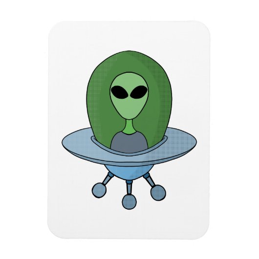 Alien in zijn kleine ruimteschip magneet (Verticaal)