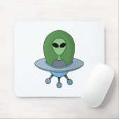Alien in zijn kleine ruimteschip muismat (Met muis)