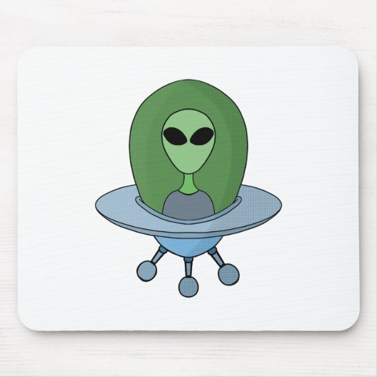 Alien in zijn kleine ruimteschip muismat (Voorkant)
