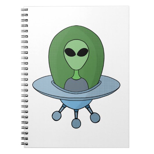 Alien in zijn kleine ruimteschip notitieboek (Voorkant)