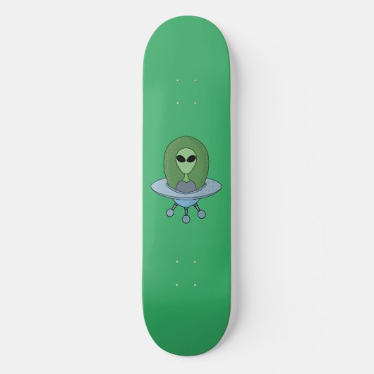 Alien in zijn kleine ruimteschip persoonlijk skateboard (Voorkant)