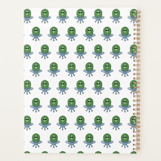Alien in zijn kleine ruimteschip planner (Achterkant)