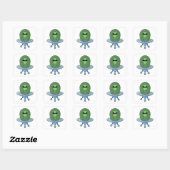 Alien in zijn kleine ruimteschip vierkante sticker (Vel)