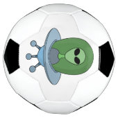 Alien in zijn kleine ruimteschip voetbal (Gedraaid)