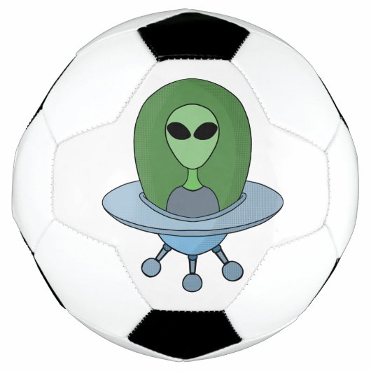 Alien in zijn kleine ruimteschip voetbal (Voorkant)