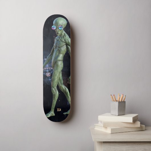 Alien in zonnebril Dd Brand Persoonlijk Skateboard (Muurkunst)
