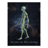 Alien in zonnebril foto afdruk (Voorkant)