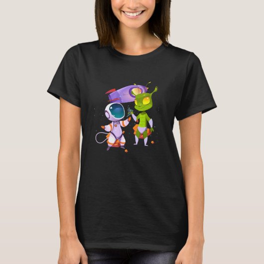 Alien Inking Astronaut Tattoo T-shirt (Voorkant)