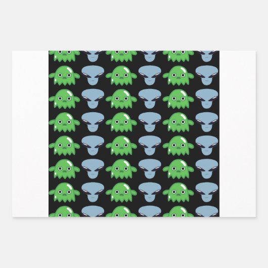 Alien intergalactisch Gift Wrapping Paper (Voorkant 3)