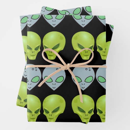 Alien intergalactisch Gift Wrapping Paper (In situ)