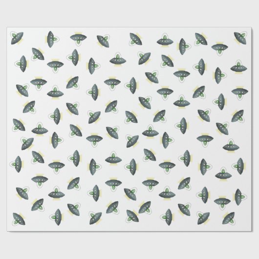 Alien Invader inpakpapier Wit (Vlak)