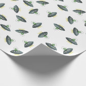 Alien Invader inpakpapier Wit (Hoek)