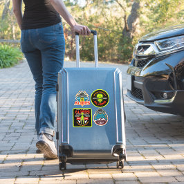 Alien Invasie Set van 4 Bundel Buitenaardse Wezens Sticker