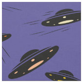 Alien Invasie UFO Gedrukt Stof (Close Up)