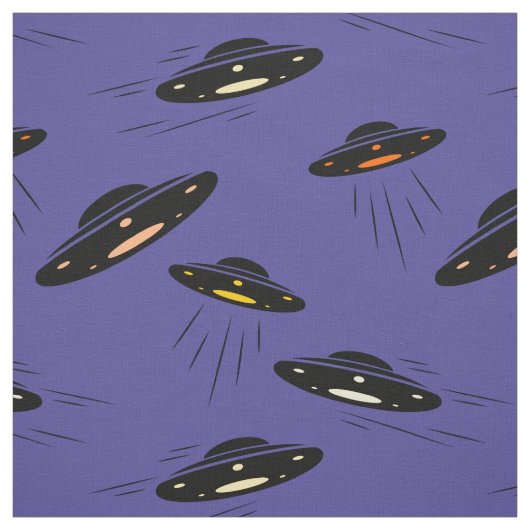 Alien Invasie UFO Gedrukt Stof (Swatch)
