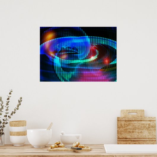 Alien Invasion Abstract Poster (Keuken)