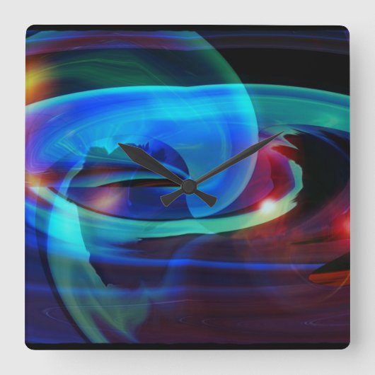 Alien Invasion Abstracte wandklok (Voorkant)