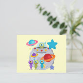 Alien Invasion Briefkaart (Staand voorkant)