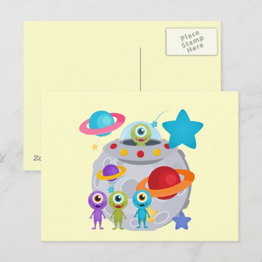 Alien Invasion Briefkaart (Voorkant / Achterkant)