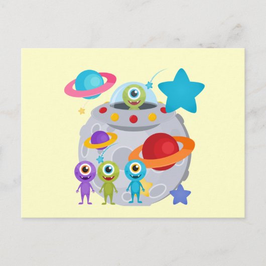 Alien Invasion Briefkaart (Voorkant)