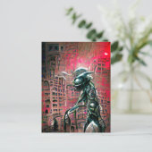 Alien Invasion Briefkaart (Staand voorkant)