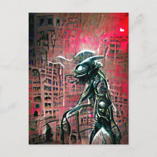 Alien Invasion Briefkaart (Voorkant)
