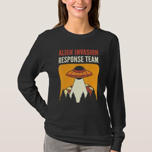 Alien Invasion Response Team Aliens UFO T-shirt (Voorkant)