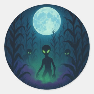 Alien Invasion Ronde Sticker