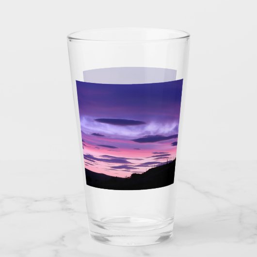 Alien Invasion Sunset Glas – Sci‑Fi Fantasie (Voorkant)
