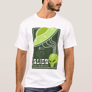 Alien Invasion UFO-sterrenstelsel T-shirt