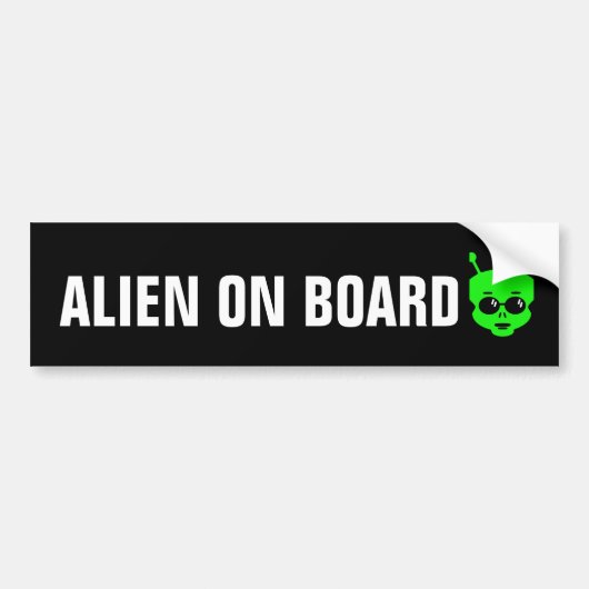 ALIEN IS AAN BOORD VAN GRAPPIGE BUMPERSTICKER (Voorkant)