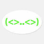 ALIEN Japans Emoticon Ovale Sticker (Voorkant)