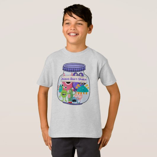 Alien Jar Schud de Aliens niet T-shirt (Voorkant volledig)