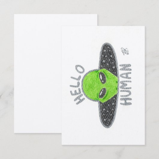 Alien-kaarten Bedankkaart (Voorkant / Achterkant)