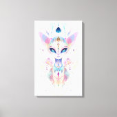 Alien kat gezicht gedrukt canvas (Voorkant)