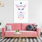 Alien kat gezicht gedrukt canvas afdruk (Insitu (Woonkamer))