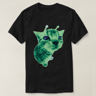 Alien Kat Meme Grappige Dwaas Ruimte Kitty T-shirt