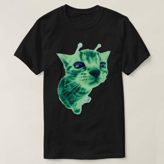 Alien Kat Meme Grappige Dwaas Ruimte Kitty T-shirt (Design voorkant)