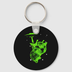 Alien kat meme ufo vintage grafische tee y2k grapp sleutelhanger