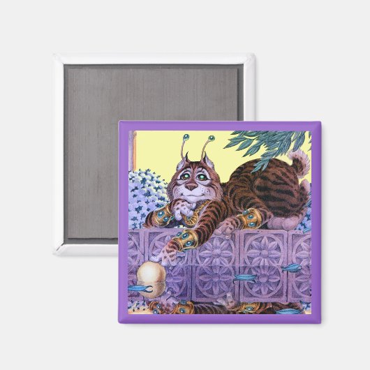 Alien Kat vierkante magneet (Voorkant / Achterkant)