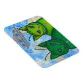 Alien Katten UFO Ruimte Fantasie Kat Kunst Magneet (Rechterzijde)