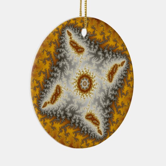 Alien-kerstfractal Keramisch Ornament (Rechts)