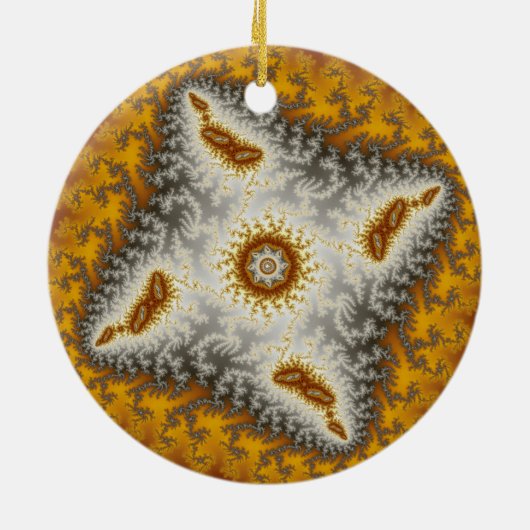 Alien-kerstfractal Keramisch Ornament (Achterkant)