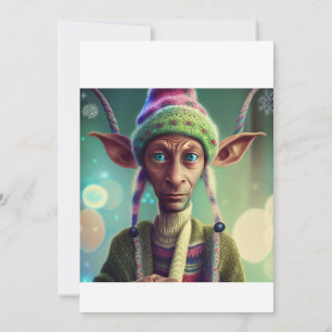 Alien Kerstmis Elf Gift. T-shirt Feestdagenkaart