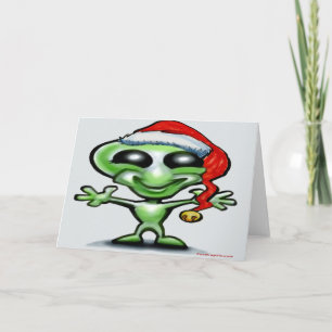 Alien Kerstmis Feestdagen Kaart