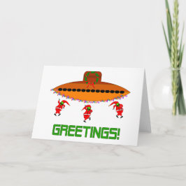 Alien Kerstmis Feestdagen Kaart