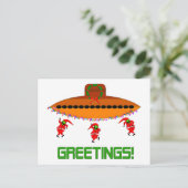 Alien Kerstmis Feestdagenkaart (Staand voorkant)