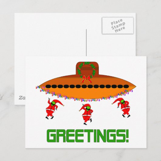 Alien Kerstmis Feestdagenkaart (Voorkant / Achterkant)