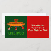 Alien Kerstmis Feestdagenkaart (Voorkant / Achterkant)