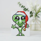 Alien Kerstmis Feestdagenkaart (Staand voorkant)